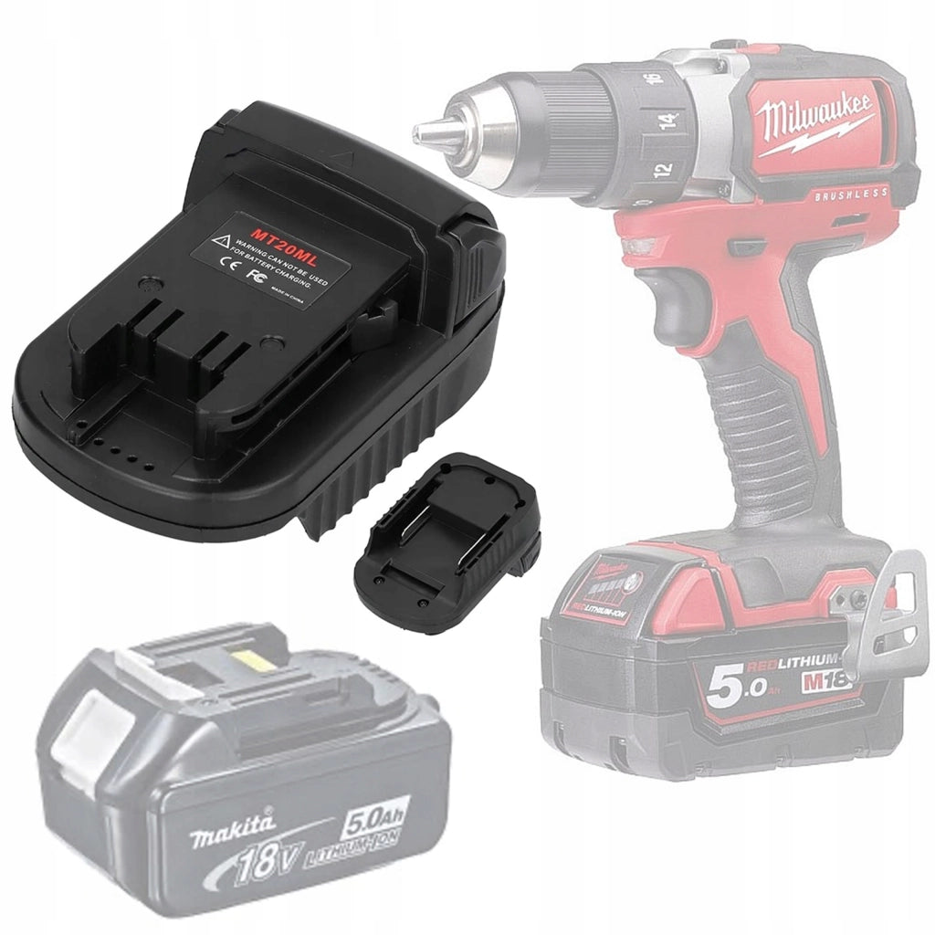 Adattatore Batteria Makita 18V a Milwaukee 18V MT20ML – Compatibile con Utensili Milwaukee 18V | Alta Qualità e Durata