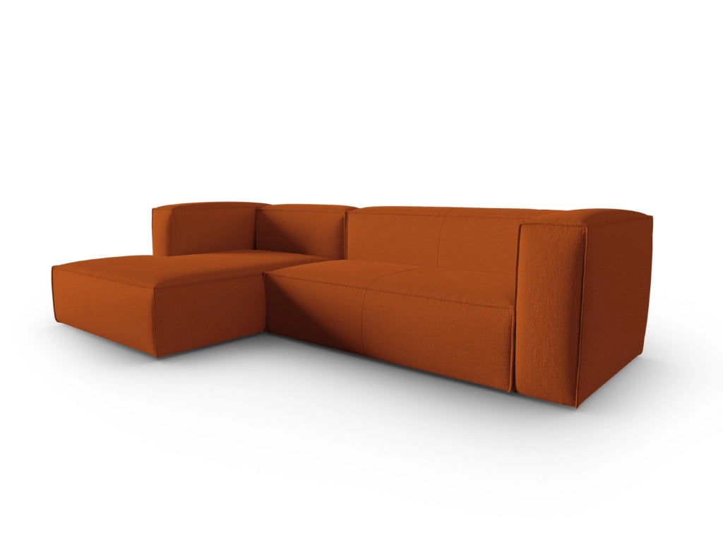 Cosmopolitan Design - Divano angolare sinistro "Mackay" 4 posti in velluto strutturato terracotta 