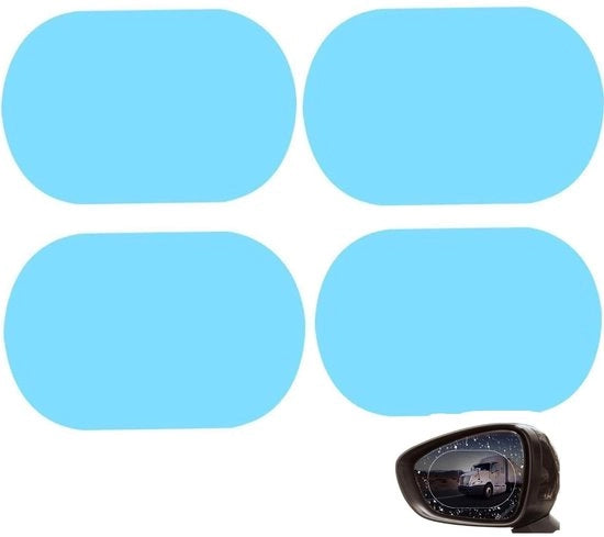 Foglio di vetro posteriore acqua resistente 4 pezzi - Anti-condens - Protezione da pioggia - Ovale 100 x 145 mm - Materiale PET duraturo - Foglio di vetro posteriore