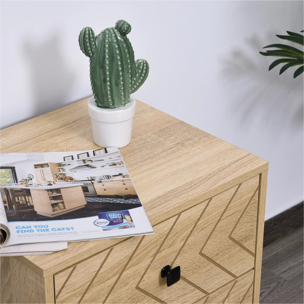 Comodino con 2 Cassetti in Legno ¨C Zephmum ¨C 48x39,5x60 cm