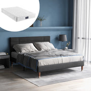 letto imbottito legno massello grigio 140x200 cm