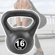 Trade Shop - Manubrio Kettlebell Da 16 Kg Peso Con Maniglia Ginnastica Fitness Ergonomico -
