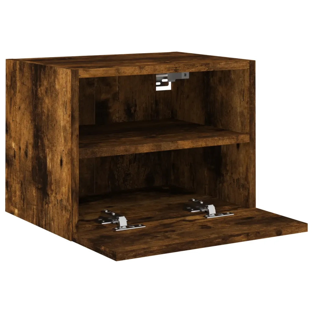Mobile TV a Parete Rovere Fumo 40x30x30 cm in Legno Multistrato 836848