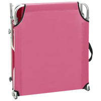 Lettino Pieghevole con Baldacchino in Acciaio Rosa Magenta 310327