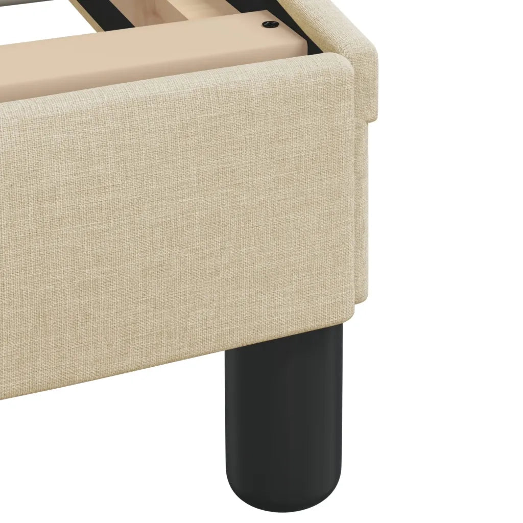 Letto con Materasso Dover Crema 140x200 cm in Tessuto