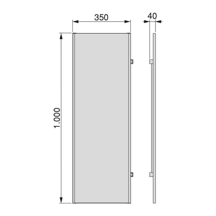Specchio Estraibile per Armadio 34x100 cm Emuca Grigio Metallizzato