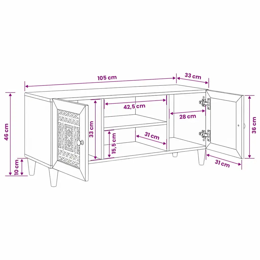 vidaXL Mobile TV con lo scaffale Marrone chiaro 105 x 33 x 46 cm