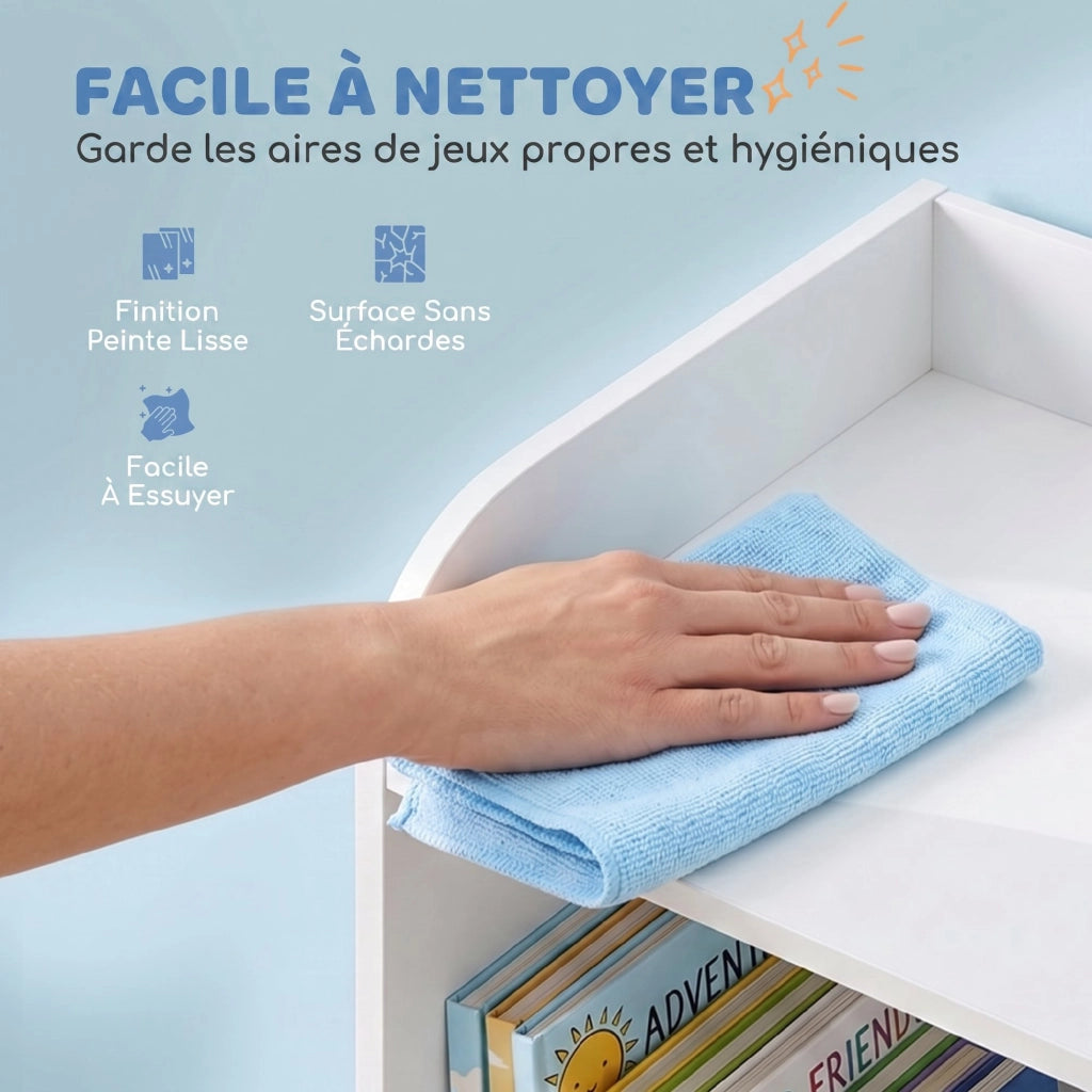 Libreria per bambini con 8 scomparti e ripiano superiore ¨C Minimal ¨C Bianco 104x29x101.5 cm