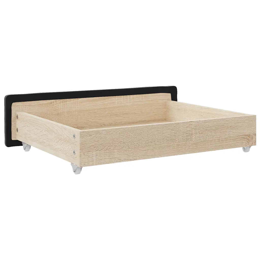 Cassetti da Letto 2 pz Neri in Legno Multistrato e Velluto CFW1329745