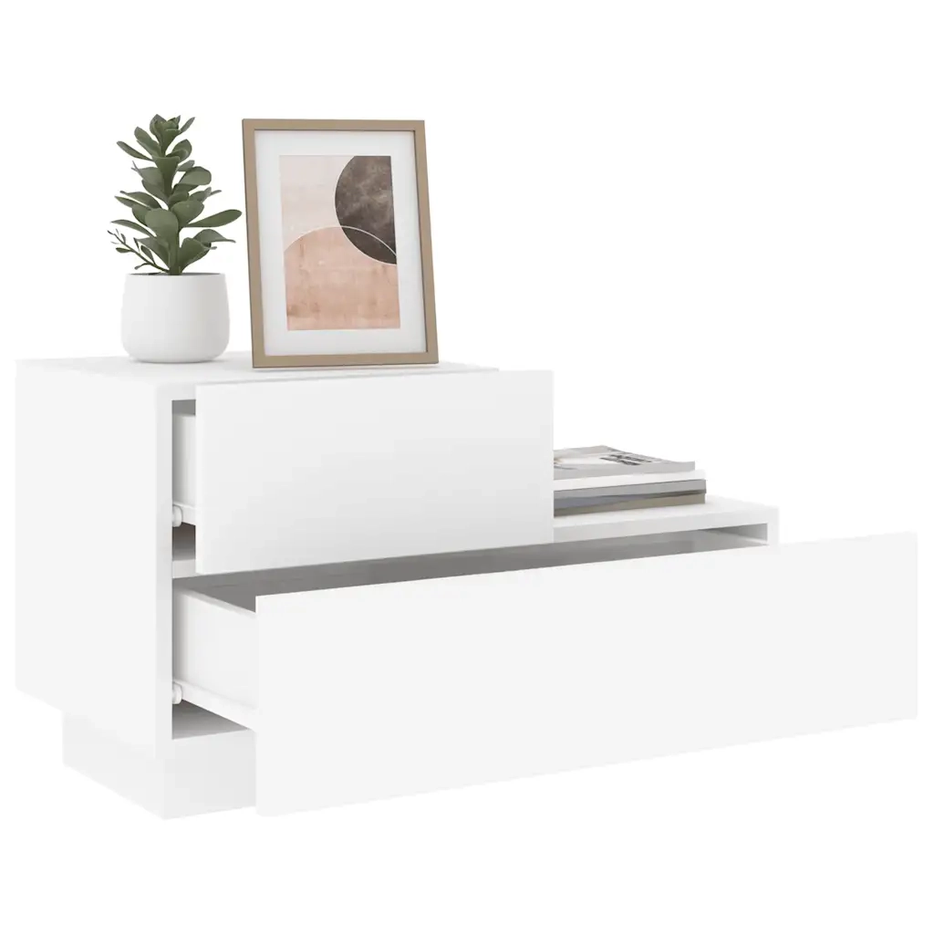 Comodino con Luci LED Bianco 70x36x40,5 cm 836777