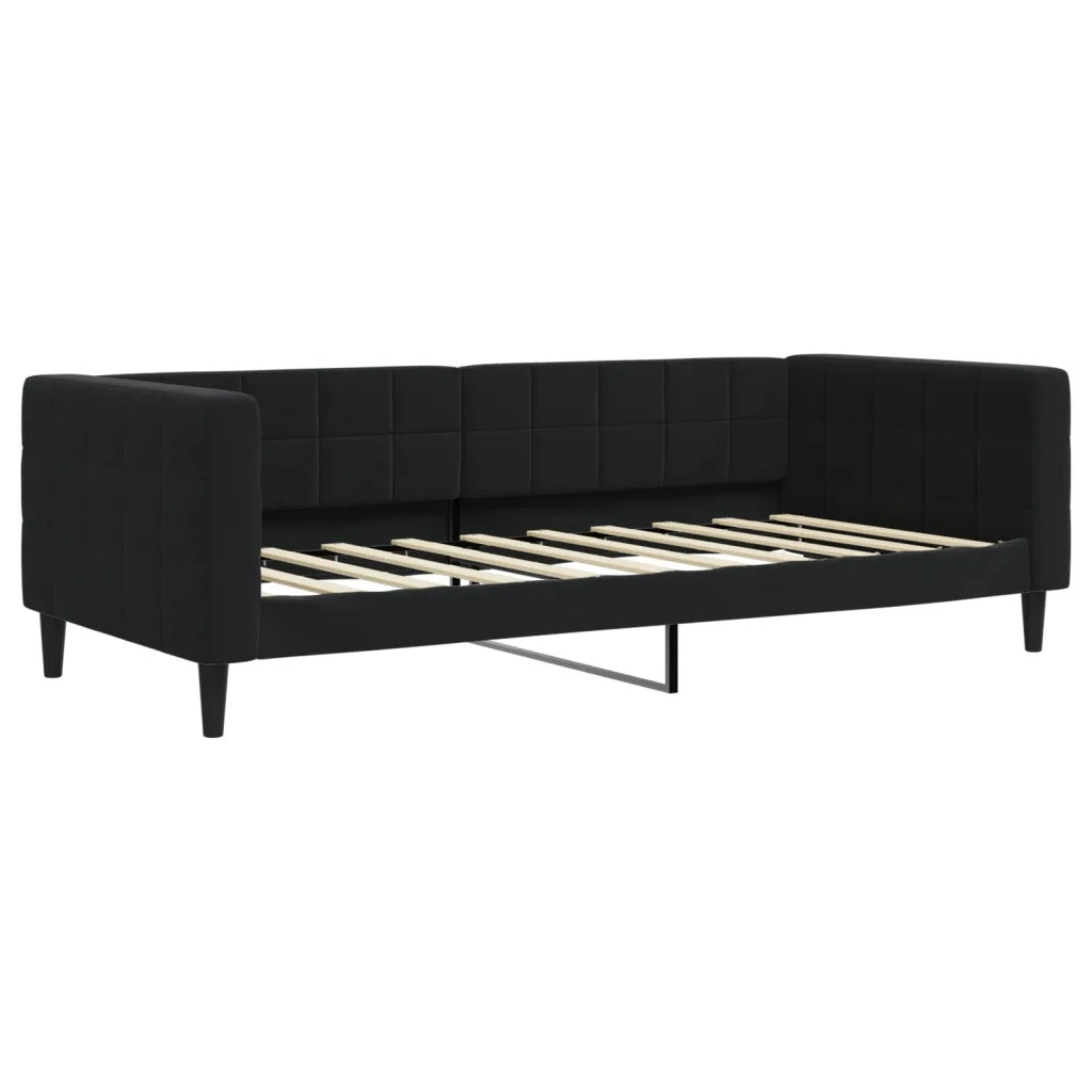 Letto da Giorno Nero 90x190 cm in Velluto