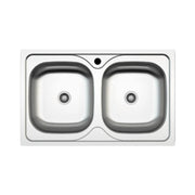 Lavello incasso cucina MP862V acciaio 86x50 cm due vasche EFFEZ