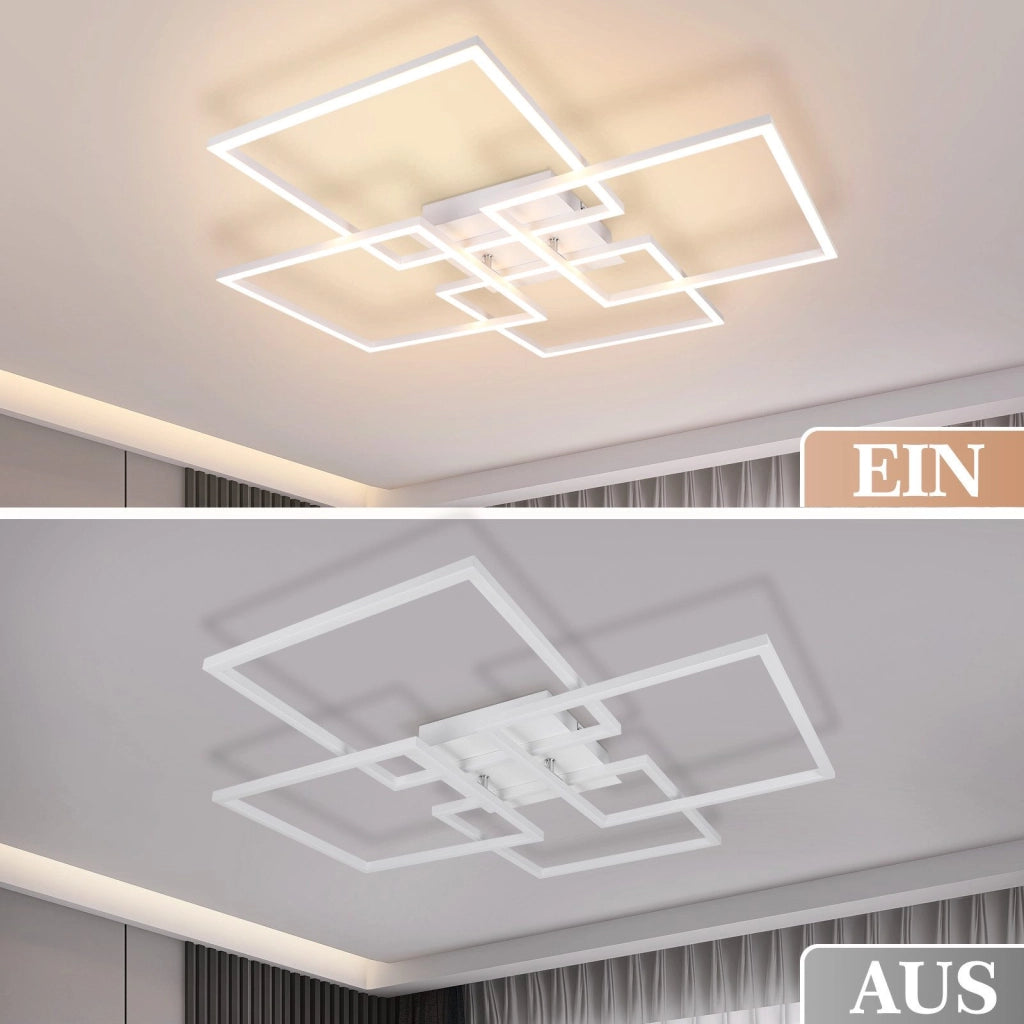 ZMH Lampada da soffitto plafoniera LED dimmerabile 48W moderna con telecomando per soggiorno