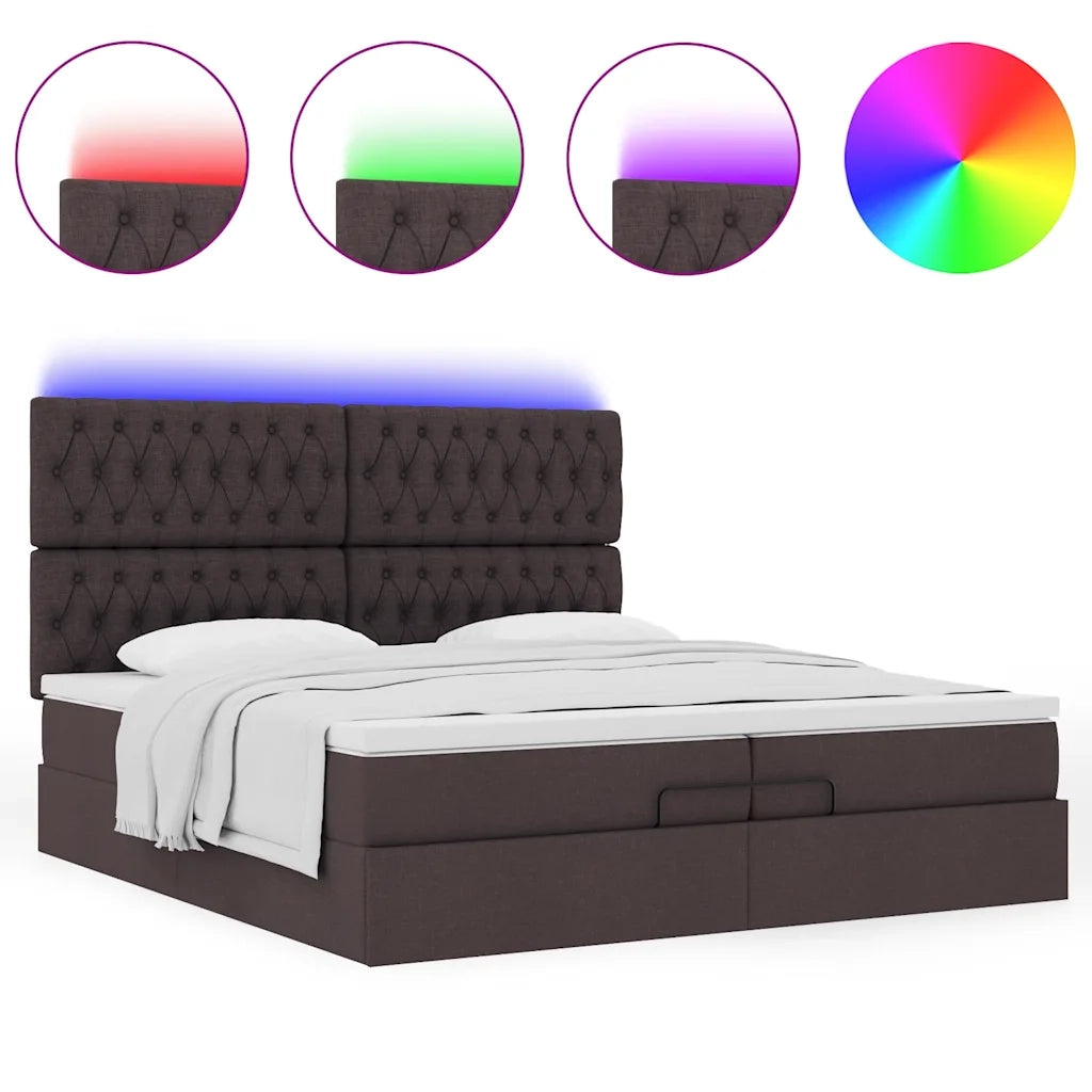 Struttura Letto Pouf con Materassi 200x200 cm in Tessuto 3314117