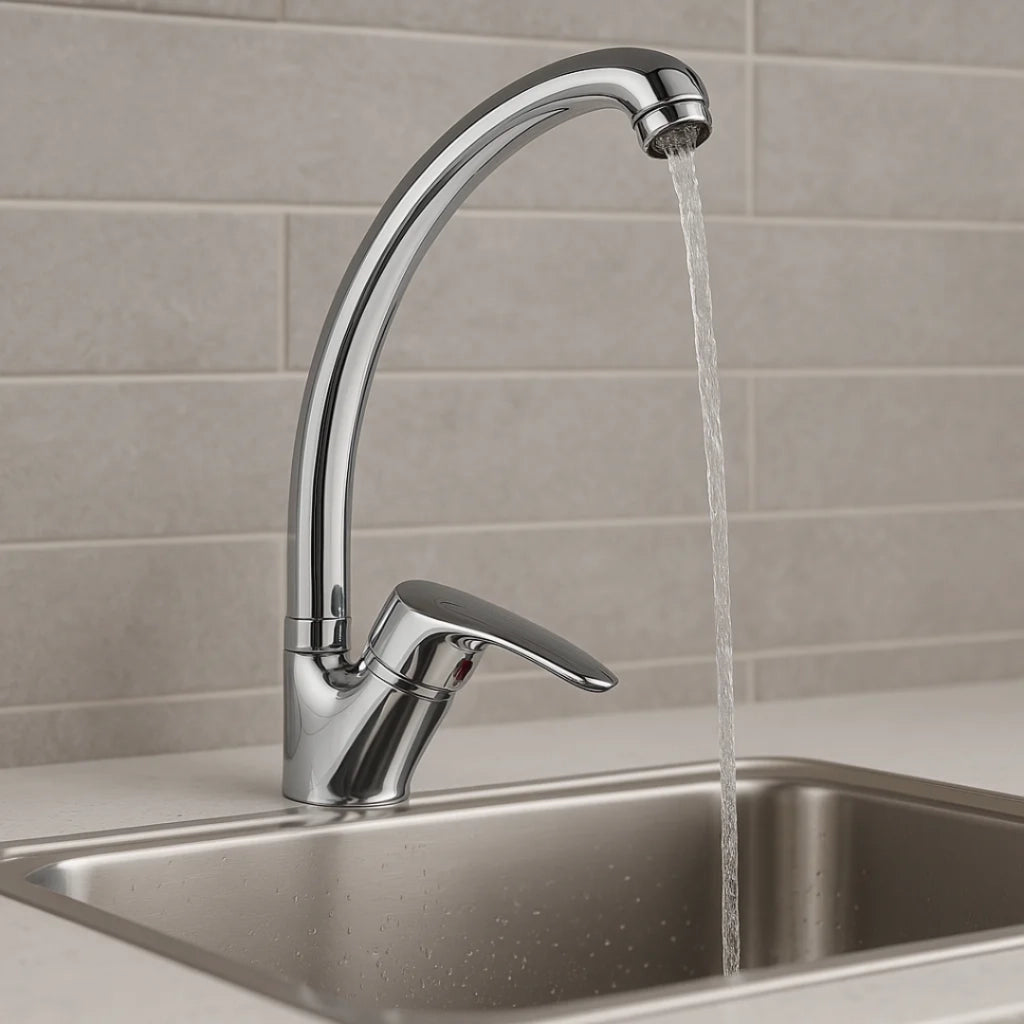 Miscelatore monoforo ottone cucina lisbona allungato erogazione orientabile *** finitura- cromo lucido, confezione 1