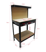 Banco da lavoro 1200 x 600 x 1600 mm Tavolo da officina con parete forata