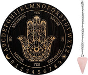 Pendolo a Sospensione 7,8'' - Tavola in Legno - Cristallo di Quarzo - Regolo di Livello - Articoli per Altare - Oggetti di Divinazione - Tavola Ombroso