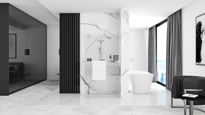 Parete Doccia Rea Aero N 80 Transparent Mensola Evo