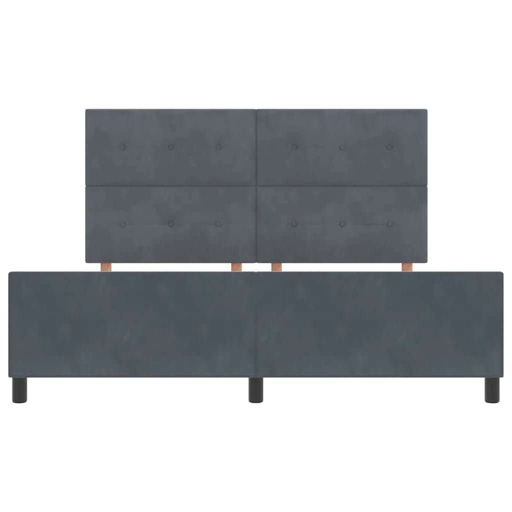Letto a molle con testiera Grigio scuro 180 x 200 cm Velluto 3344958