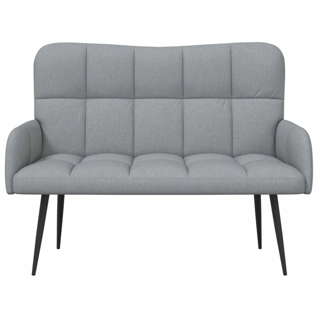 Divano | Divano da soggiorno | Sofa a Due Posti Grigio chiaro 115 x 61 x 87 cm Tessuto