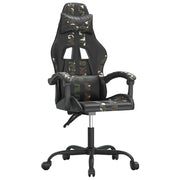 Sedia da Gaming | Sedia da e-sports Girevole Nero e Mimetico in Similpelle