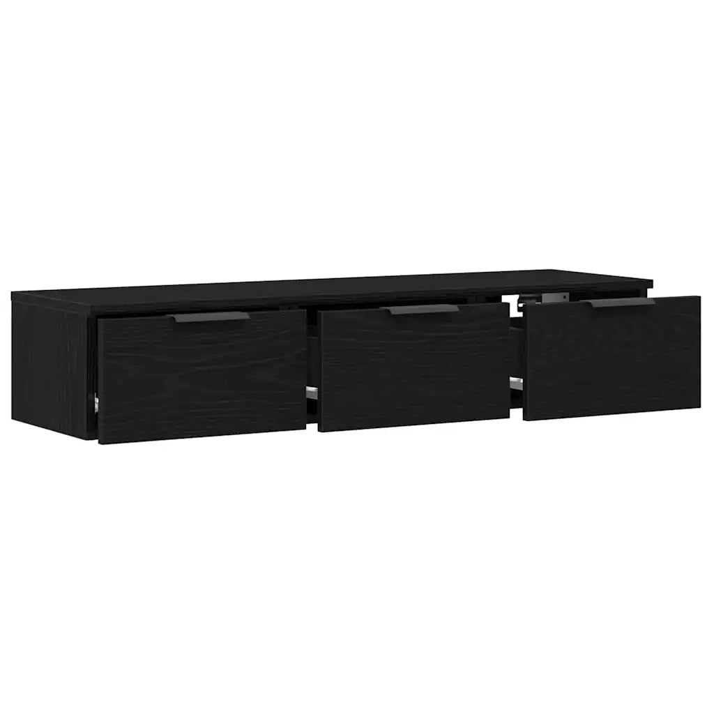 Armadietto a muro con cassetto Rovere Nero 102 x 30 x 20 cm 862777
