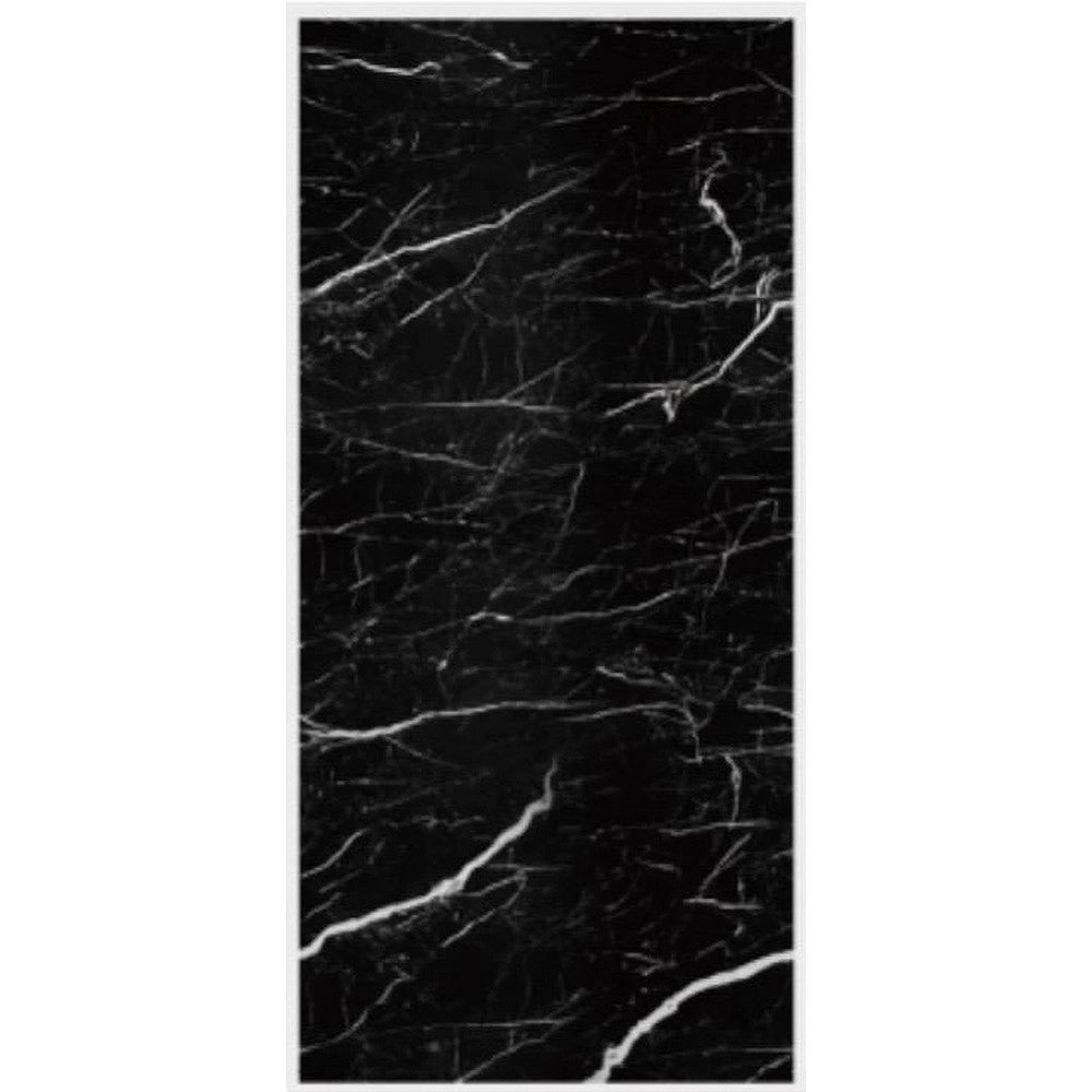 Trade Shop - Pannello Adesivo Effetto Marmo Nero Argento Pareti Paraschizzi 300 X 60cm Stanza -