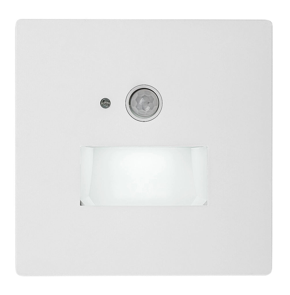 Segnapasso LED incasso Lunca bianco quadrato PIR Rabalux