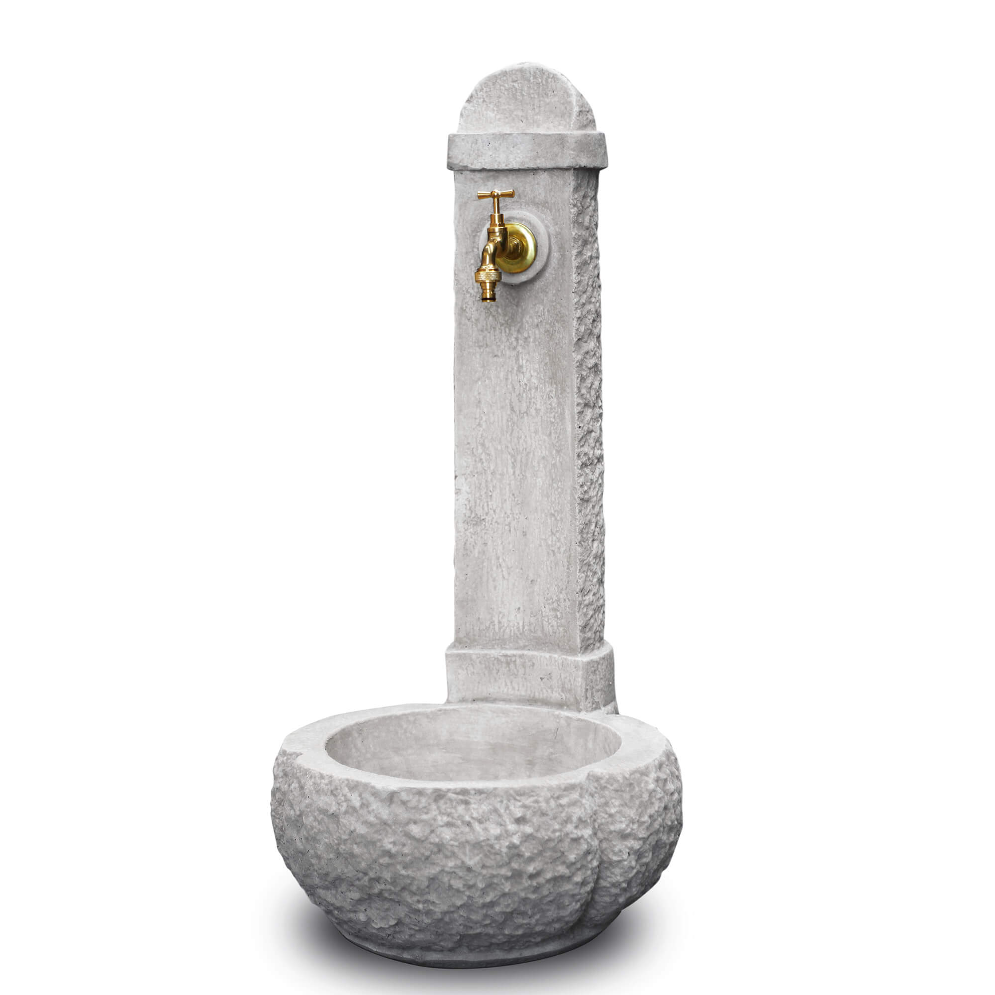 Fontana da Giardino Senza Rubinetto in Cemento Granulato di Marmo Catania Grigio