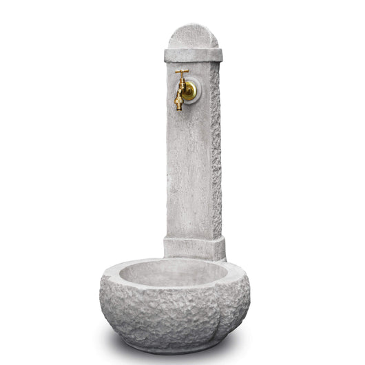 Fontana da Giardino Senza Rubinetto in Cemento Granulato di Marmo Catania Grigio