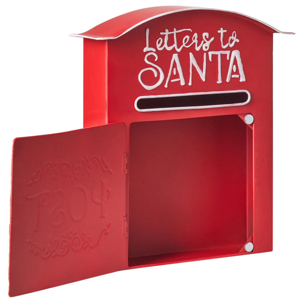 Cassetta postale Lettere a Babbo Natale rossa in metallo per interni e per esterni Motivo natalizio