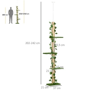 TIRAGRAFFI Regolabile 202-242 cm Verde in Truciolare