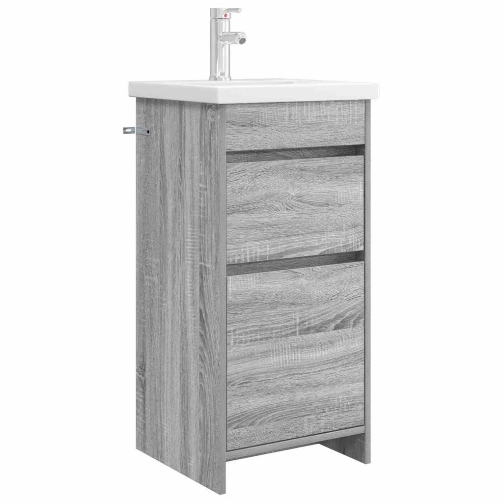 Mobile da bagno con lavabo Sonoma grigio 42 x 40 x 84,5 cm 890725