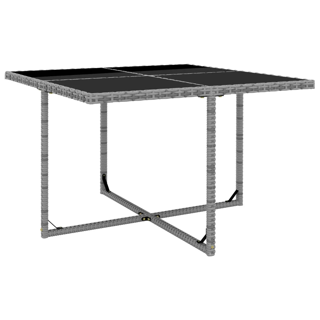 Set da Pranzo da Giardino 5 pz con Cuscini in Polyrattan Grigio cod mxl 35571
