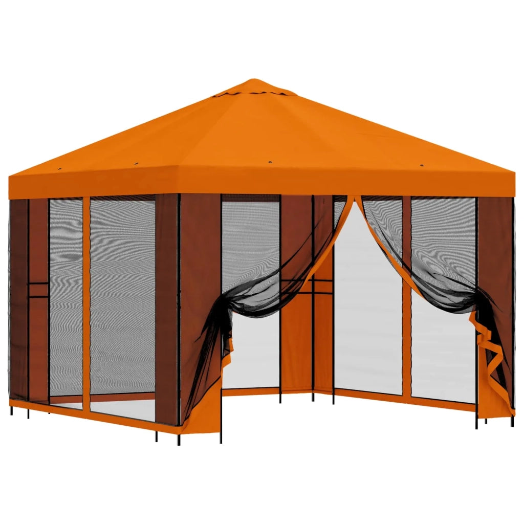 Gazebo da giardino con pareti laterali 3 x 3 m Arancione