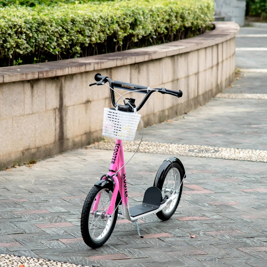 Trotinette per Bambini con Freno e Cestino ¨C zephmum ¨C Bianco e Rosa