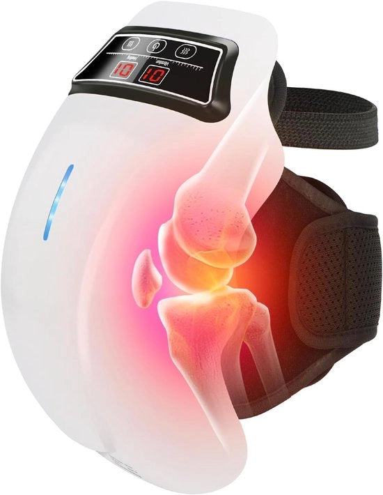Sostegno ginocchio - Massaggiatore ginocchio - Massaggiatore cosce - Massaggiatore ginocchio a batteria - 9 impostazioni di calore - Massaggio vibrante - Regolabile