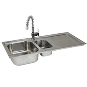 Lavandino da Cucina in Acciaio Inossidabile 105cm x 50cm con Rubinetto Rainbow