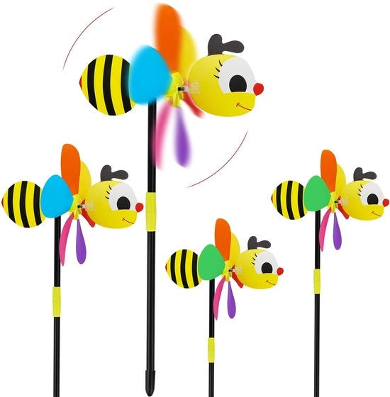 Decorazione per Giardino/Terrazza - Figura Animale a Vento - Giocattolo Colorato per Bambini - 4 Pezzi - Material PVC di Alta Qualità