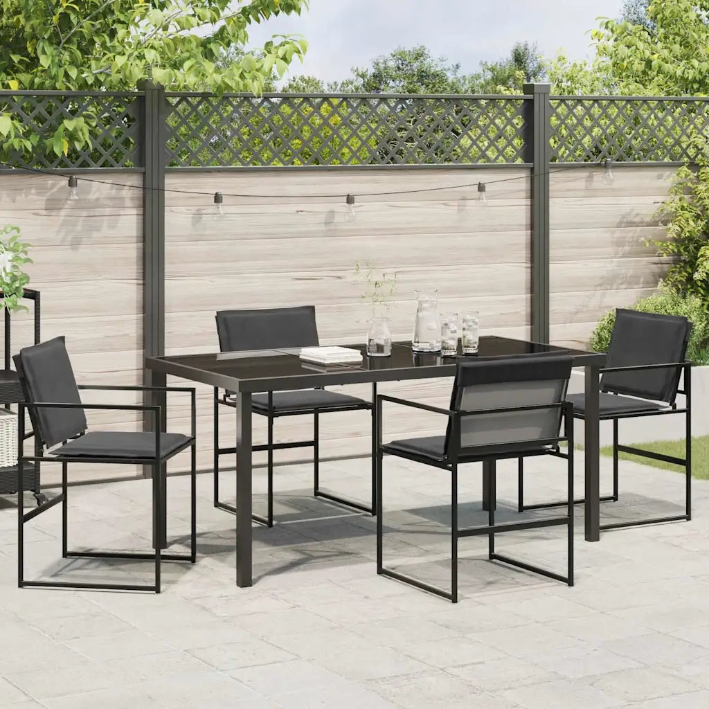 Set da Pranzo per Giardino 5 pcs Nero 3379334