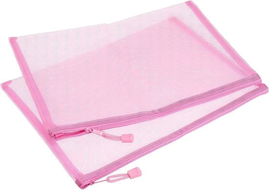 Zaino A4 con chiusura a cerniera, borsa nylon, taccuino per penne, tasche di stoccaggio rosse