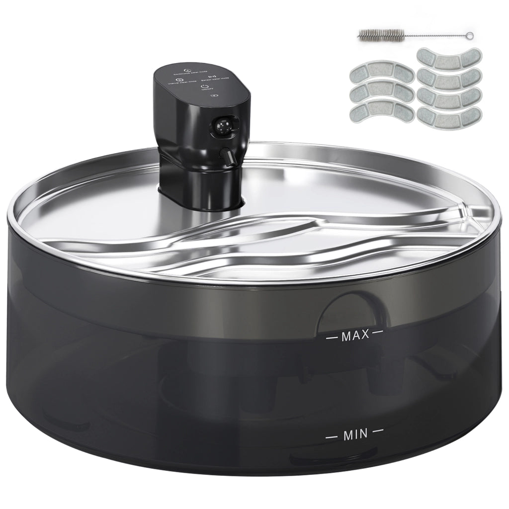 Fontana per Gatti ¨C Zephmum ¨C 7L LED Filtro Carbone Attivo Acciaio Inox 30,6x30,6x17,2 cm
