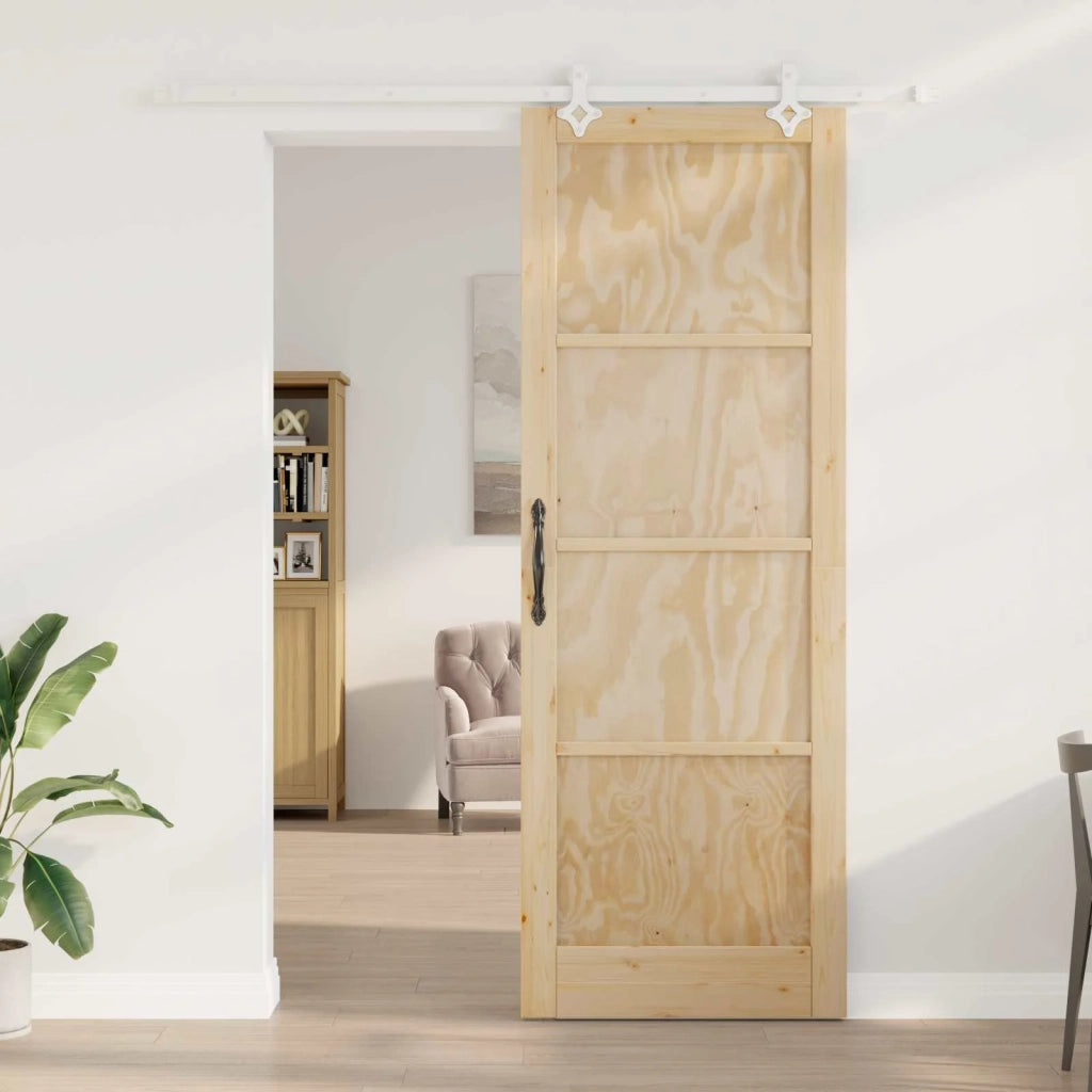 Porta scorrevole Naturale e Bianco 83 x 232 cm 3445535