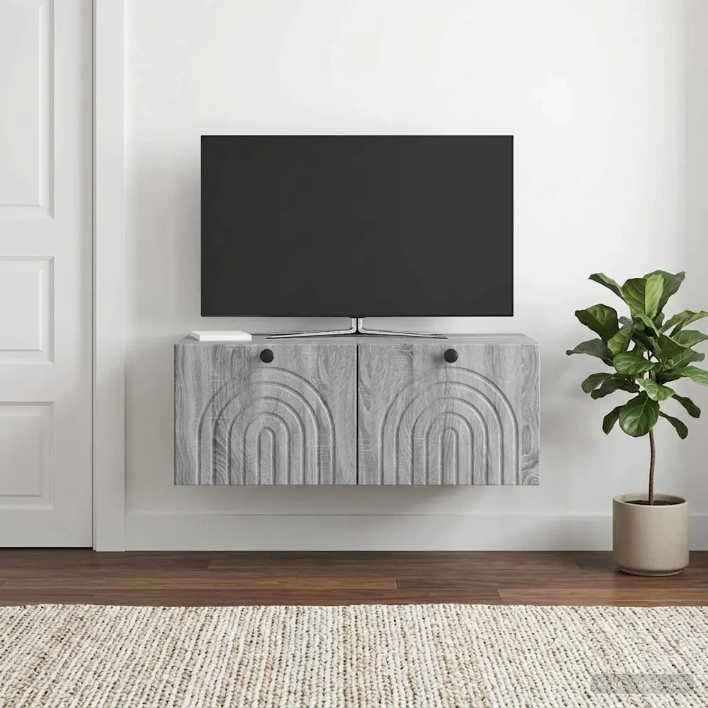 Mobile Porta TV da Muro Grigio Sonoma 78,5 x 41 x 30 cm 898181