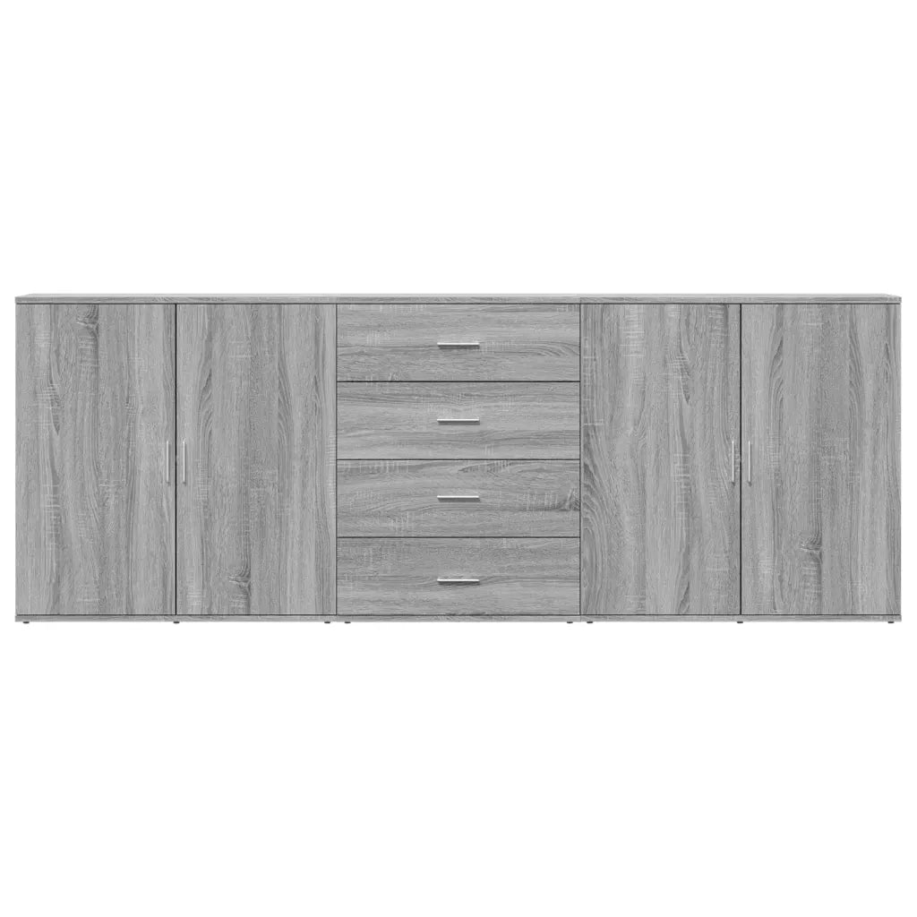 Credenze 3 pz Grigio Sonoma in Legno Multistrato 3276614