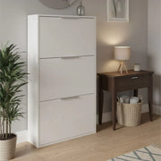 SCARPIERA 3 RIBALTE BIANCO LUCIDO DOPPIA PROFONDITA' L.65 P.25 H.119,5 cm
