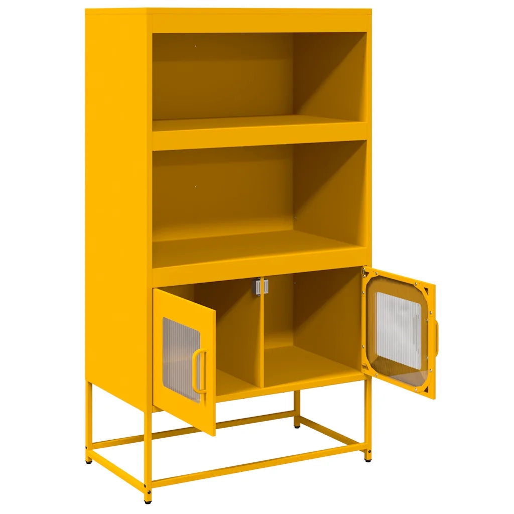 vidaXL Credenza Giallo Senape 68x39x123 cm in Acciaio