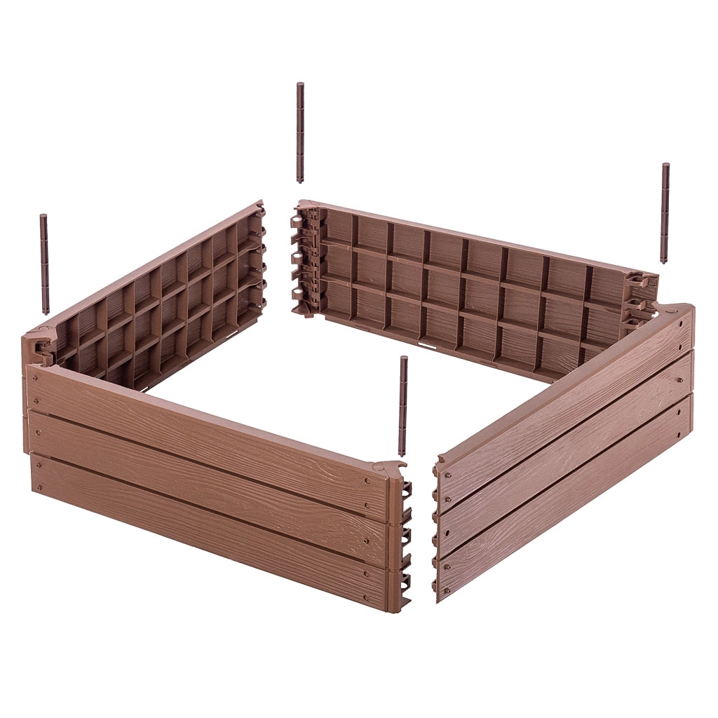 Aiuola rialzata per ortaggi KADAX, fioriera da giardino marrone 75x75 cm