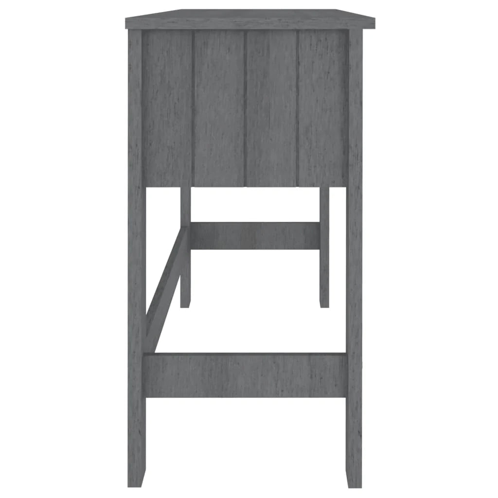 Scrivania scura HAMAR postazione computer mobile studio 110 x 40 x 75 cm legno massello di pino grigio 02_0023854