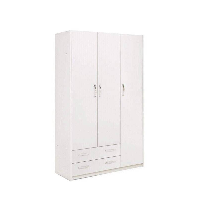 LINEA MODERN ARMADIO 3 ANTE + 2 CASSETTI BIANCO FRASSINO CM. H210X135X52